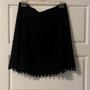 Club Monaco Black Mini Skirt with Pom-Pom Detail